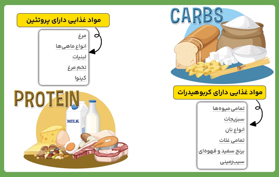 موادغذایی با پروتئین بالا و کربوهیدرات کم